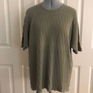 SFW Silk Cashmere Olive Green Cable Knit Sweater Size 2X Plus